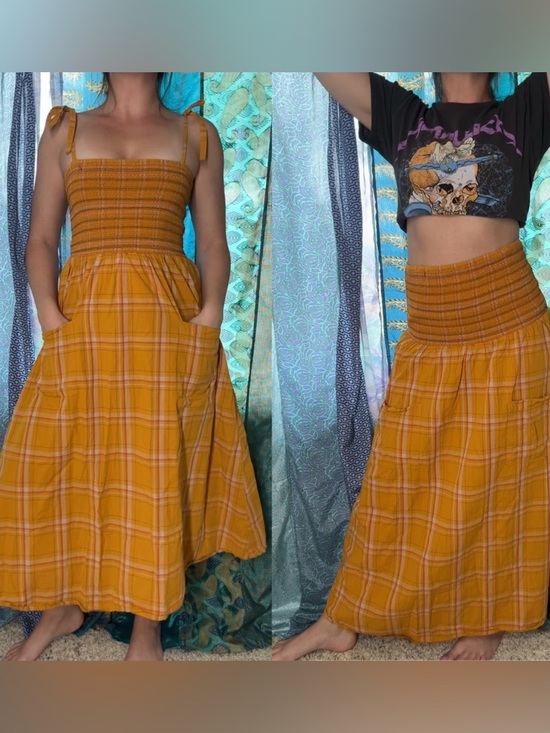 Toad&Co Dresses & Skirts - Toad &Co Organic Cotton Plaid Dress S Prairie Cottage Earthy Sustainable Smocked